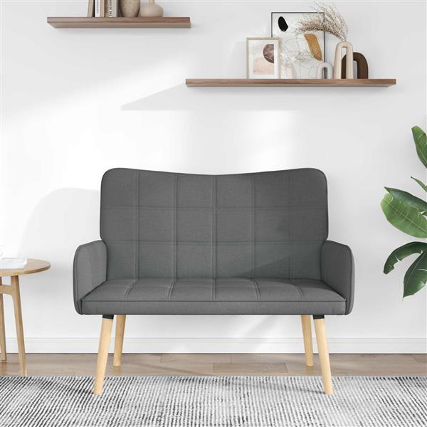 Grote foto vidaxl twee persoons sofa donkergrijs 115 x 61 x 87 cm stof huis en inrichting bankstellen