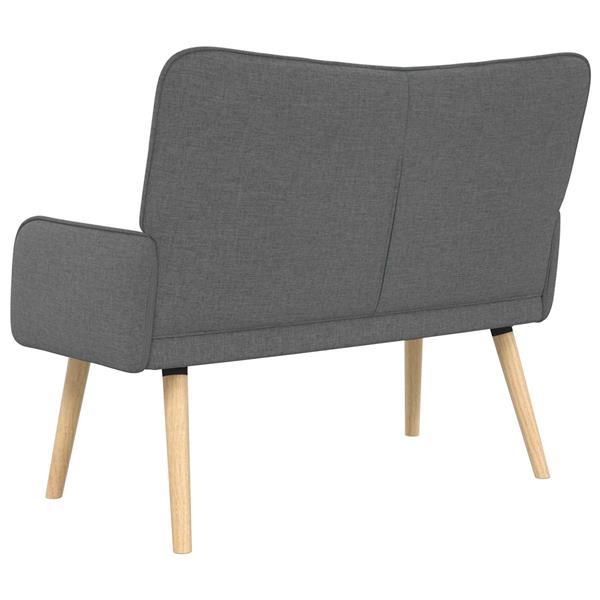Grote foto vidaxl twee persoons sofa donkergrijs 115 x 61 x 87 cm stof huis en inrichting bankstellen