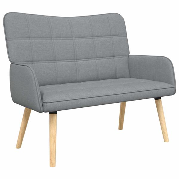 Grote foto vidaxl twee persoons sofa lichtgrijs 115 x 61 x 87 cm stof huis en inrichting bankstellen