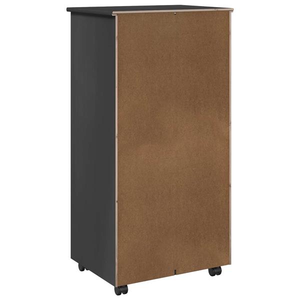 Grote foto vidaxl rolling kast met wiel grijs 53 x 39 x 103 cm massief vurenhout huis en inrichting overige