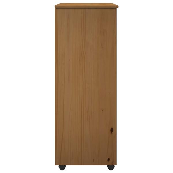 Grote foto vidaxl rolling kast honingbruin 53 x 39 x 103 cm massief vurenhout huis en inrichting overige