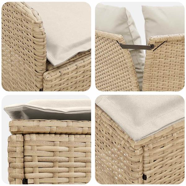 Grote foto vidaxl tuinstoel met armleuning en hoekbank 2 stuk beige en cr me tuin en terras tuinmeubelen