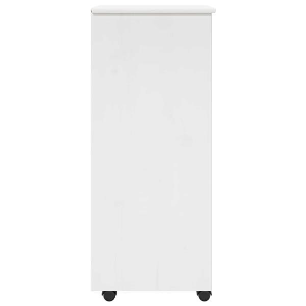 Grote foto vidaxl rolling kast met wiel wit 34 x 39 x 93 5 cm massief vurenhout huis en inrichting overige