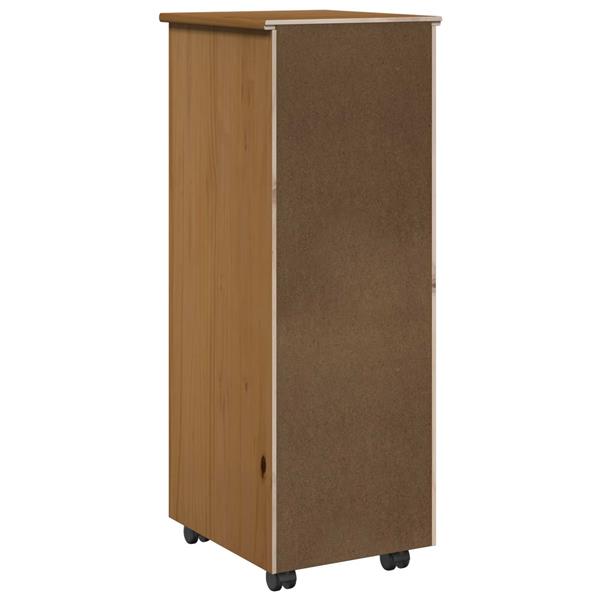 Grote foto vidaxl rolling kast honingbruin 34 x 39 x 93 5 cm massief vurenhout huis en inrichting overige