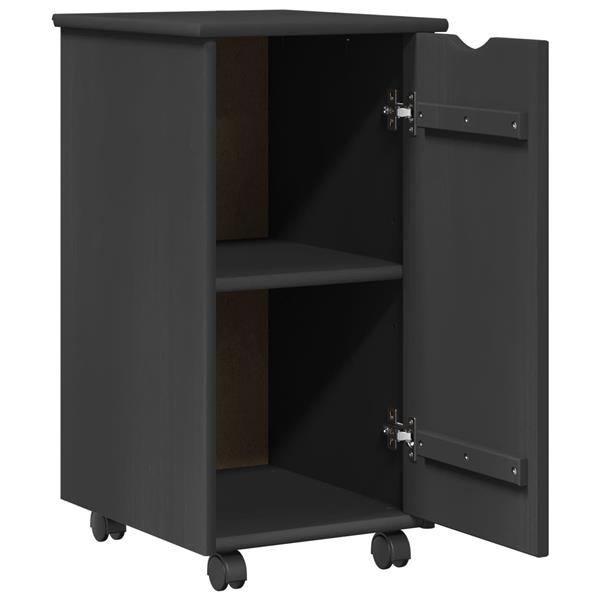 Grote foto vidaxl rolling kast met wiel grijs 34 x 39 x 65 5 cm massief vurenhout huis en inrichting overige