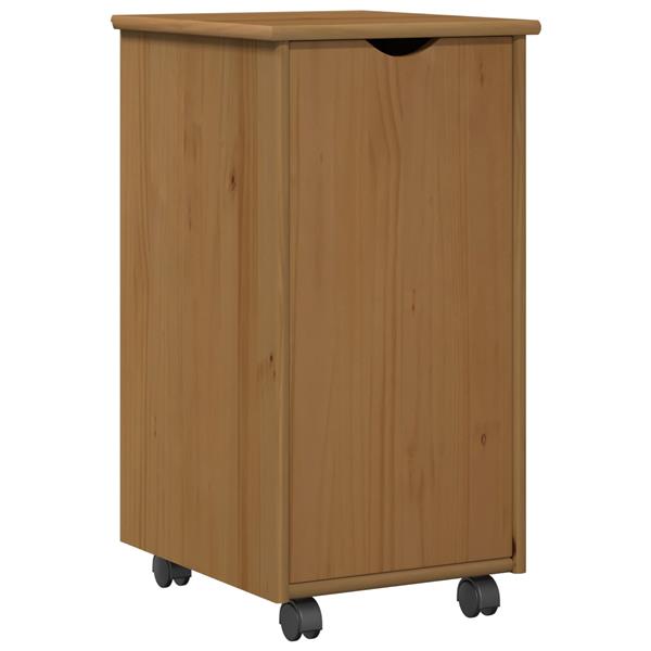 Grote foto vidaxl rolling kast honingbruin 34 x 39 x 65 5 cm massief vurenhout huis en inrichting overige