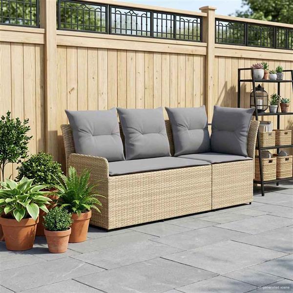 Grote foto vidaxl tuinstoel met armleuning en hoekbank 2 stuk pe rattan tuin en terras tuinmeubelen