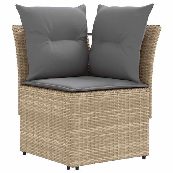 Grote foto vidaxl tuinstoel met armleuning en hoekbank 2 stuk pe rattan tuin en terras tuinmeubelen