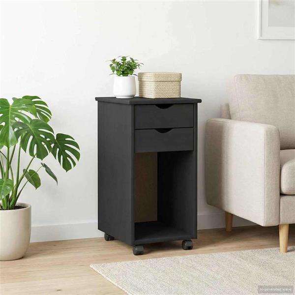 Grote foto vidaxl rolling kast grijs 34 x 39 x 65 5 cm massief grenenhout huis en inrichting overige