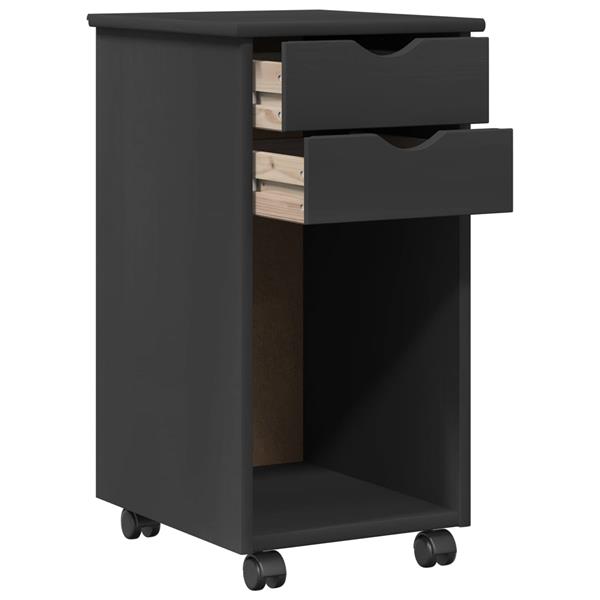 Grote foto vidaxl rolling kast grijs 34 x 39 x 65 5 cm massief grenenhout huis en inrichting overige