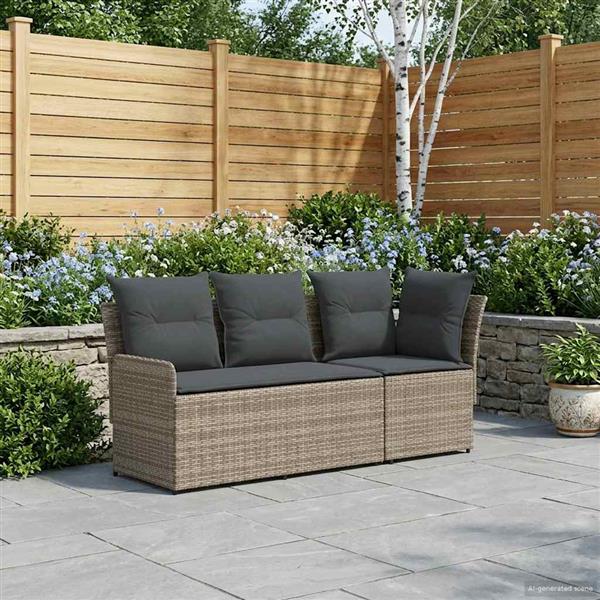 Grote foto vidaxl tuinstoel met armleuning en hoekbank 2 stuk pe rattan tuin en terras tuinmeubelen