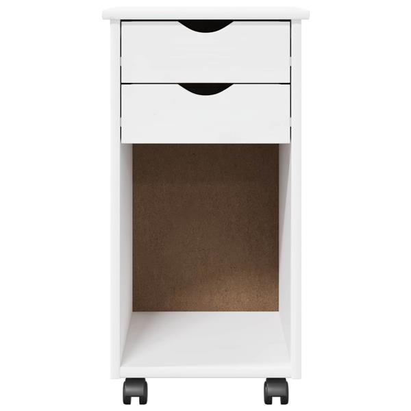 Grote foto vidaxl rolling kast met wiel wit 34 x 39 x 65 5 cm massief grenenhout huis en inrichting overige