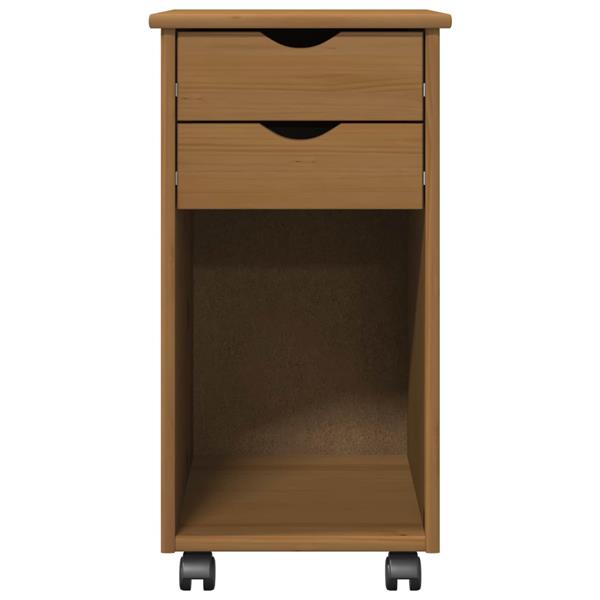 Grote foto vidaxl rolling kast honingbruin 34 x 39 x 65 5 cm massief grenenhout huis en inrichting overige