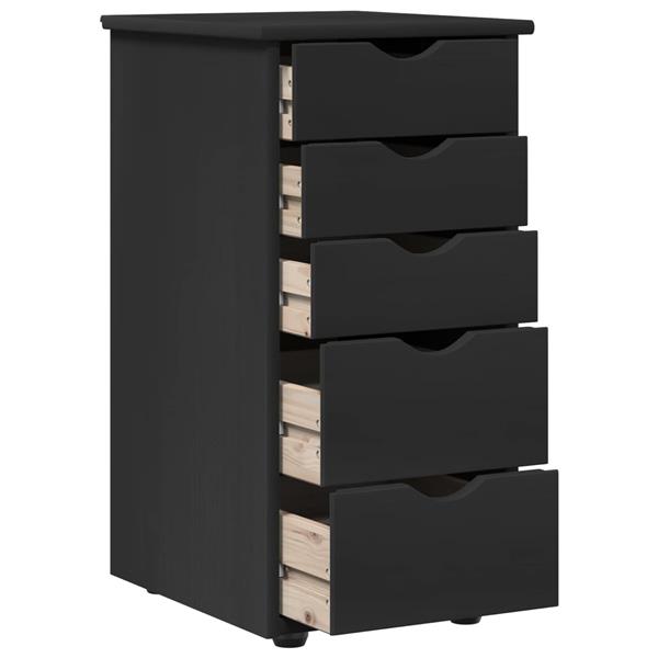 Grote foto vidaxl kast zwart 34 x 39 x 61 5 cm massief vurenhout huis en inrichting overige