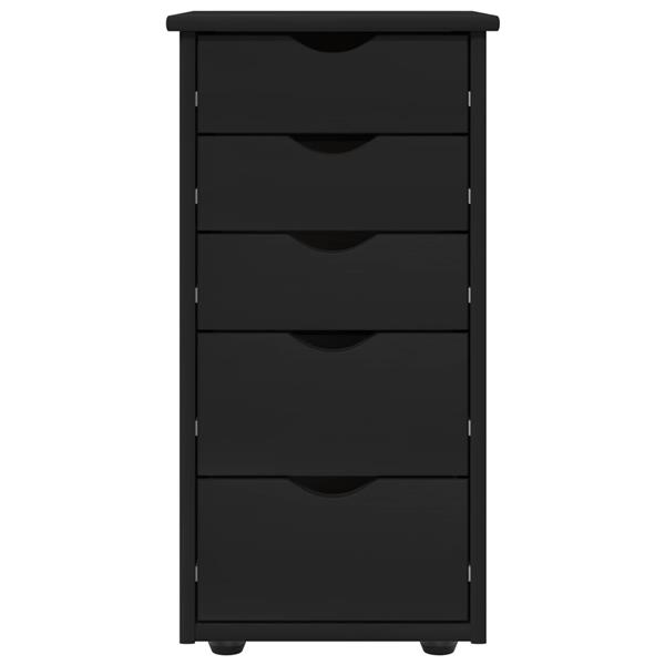 Grote foto vidaxl kast zwart 34 x 39 x 61 5 cm massief vurenhout huis en inrichting overige