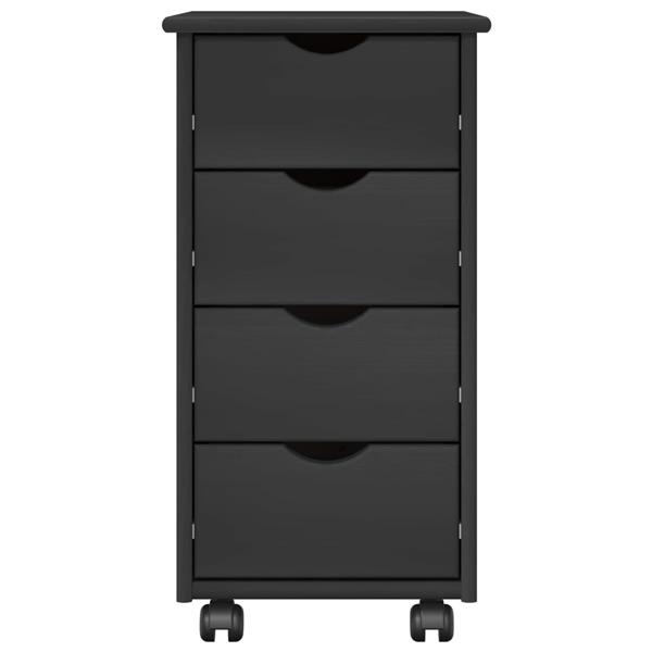 Grote foto vidaxl rolling kast met wiel grijs 34 x 39 x 65 5 cm massief vurenhout huis en inrichting overige