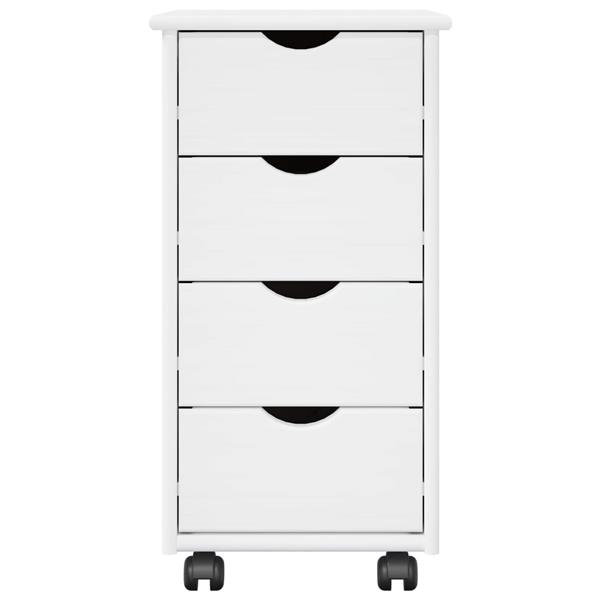 Grote foto vidaxl rolling kast met wiel wit 34 x 39 x 65 5 cm massief vurenhout huis en inrichting overige