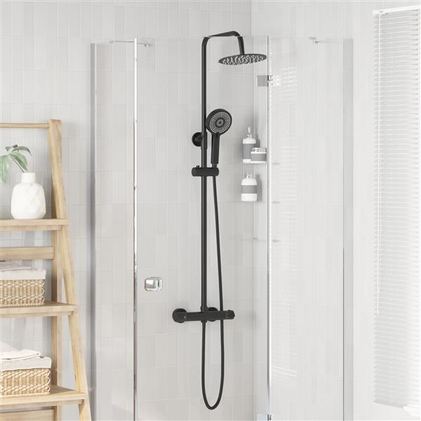 Grote foto vidaxl thermostatisch douchesysteem set messing en roestvrij staal doe het zelf en verbouw sanitair