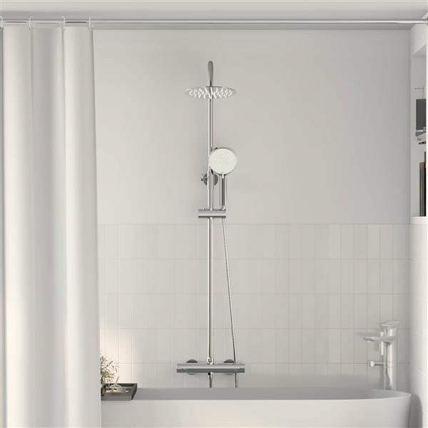 Grote foto vidaxl thermostatisch douchesysteem set chroom 27 x 43 5 x 83 cm doe het zelf en verbouw sanitair