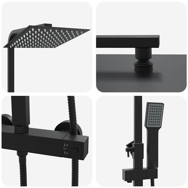 Grote foto vidaxl thermostatisch douchesysteem set messing en roestvrij staal doe het zelf en verbouw sanitair