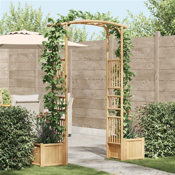 Grote foto vidaxl tuin boog naturel 177 x 40 x 205 cm bamboe tuin en terras overige tuin en terras