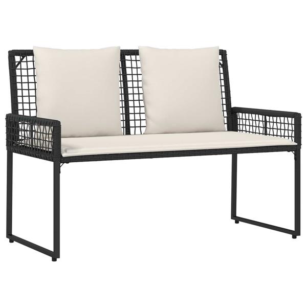 Grote foto vidaxl buitenmeubelset met kussen 4 pcs zwart en cream wit tuin en terras tuinmeubelen