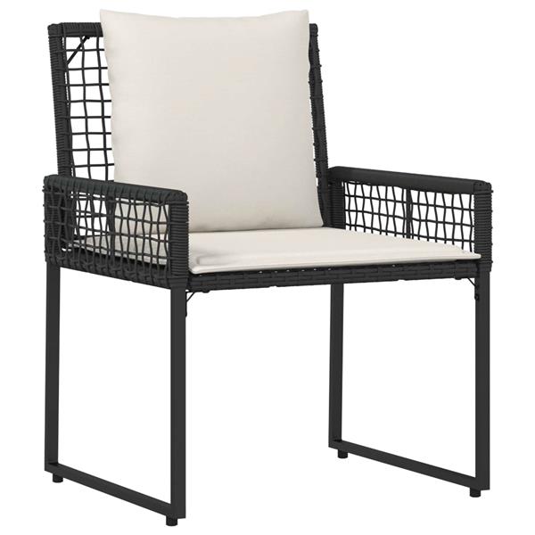 Grote foto vidaxl buitenmeubelset met kussen 4 pcs zwart en cream wit tuin en terras tuinmeubelen