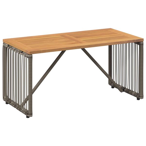 Grote foto vidaxl buiten tafel grijs en bruin 80 x 40 x 40 cm poly rattan tuin en terras tuinmeubelen