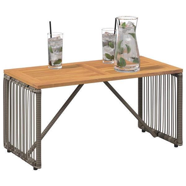 Grote foto vidaxl buiten tafel grijs en bruin 80 x 40 x 40 cm poly rattan tuin en terras tuinmeubelen