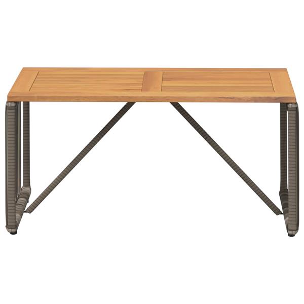 Grote foto vidaxl buiten tafel grijs en bruin 80 x 40 x 40 cm poly rattan tuin en terras tuinmeubelen