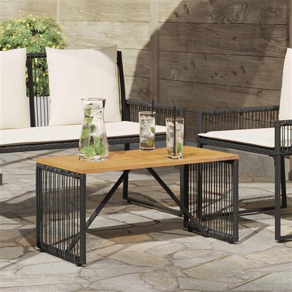 Grote foto vidaxl buiten tafel zwart en bruin 80 x 40 x 40 cm poly rattan tuin en terras tuinmeubelen