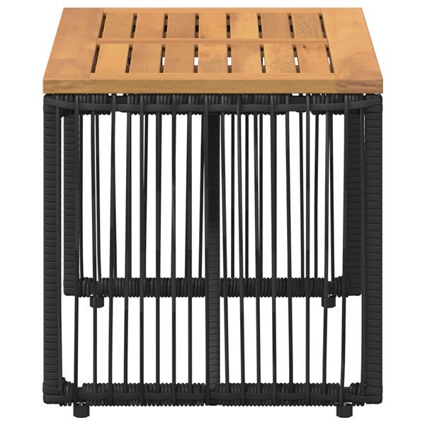 Grote foto vidaxl buiten tafel zwart en bruin 80 x 40 x 40 cm poly rattan tuin en terras tuinmeubelen