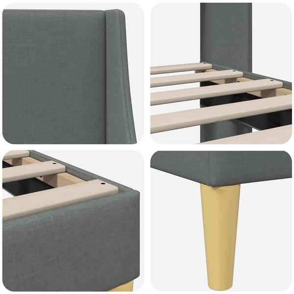 Grote foto vidaxl bedframe met hoofdeinde aansluitplaat antiek en kunst stoelen en banken