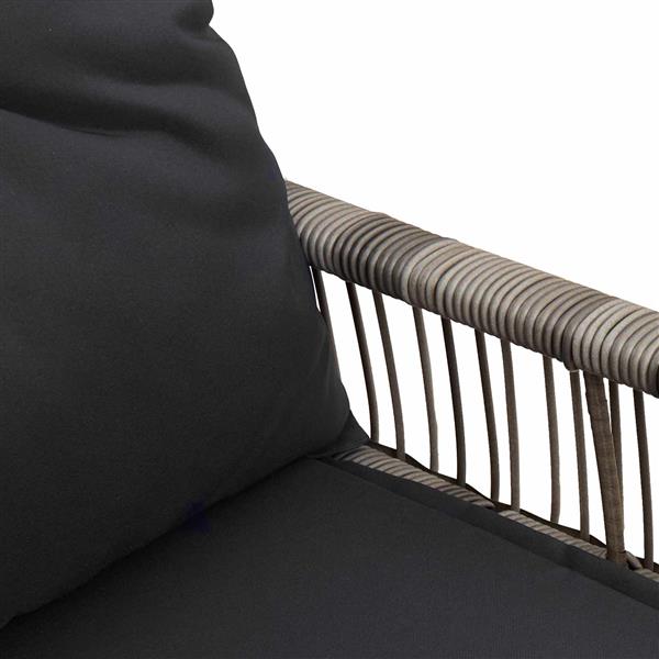 Grote foto vidaxl tuinbank met kussen 4 pcs grijs en donkergrijs poly rattan tuin en terras tuinmeubelen