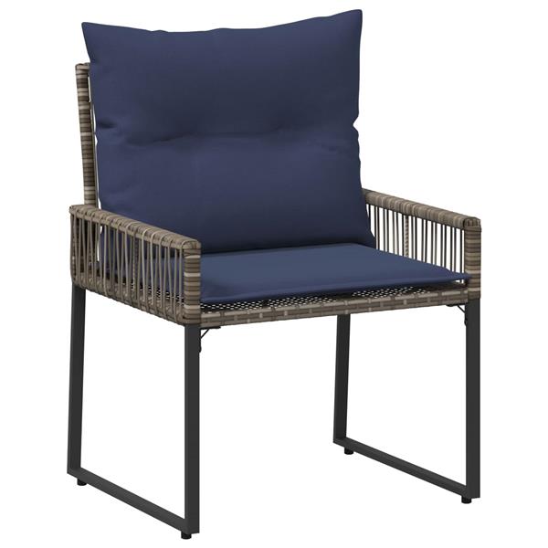 Grote foto vidaxl buitenmeubelset 7 pcs grijs en marineblauw poly rattan tuin en terras tuinmeubelen