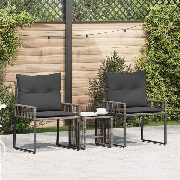 Grote foto vidaxl buitenmeubelset 7 pcs grijs en donkergrijs poly rattan tuin en terras tuinmeubelen
