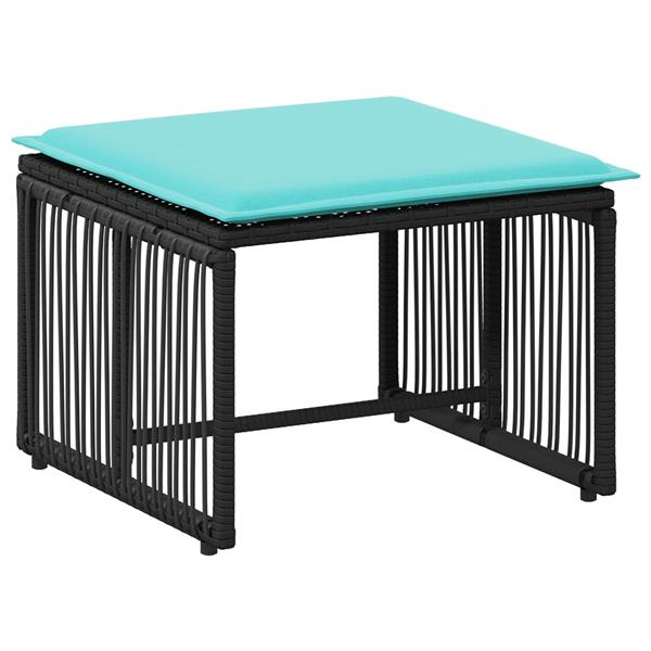 Grote foto vidaxl buitenmeubelset 11 pcs zwart en turquoise poly rattan tuin en terras tuinmeubelen