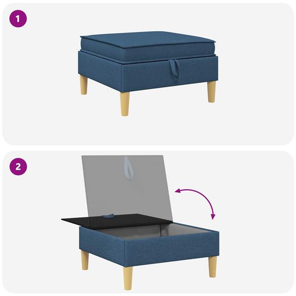 Grote foto vidaxl sofa kruk met opslag blauw stof huis en inrichting bankstellen