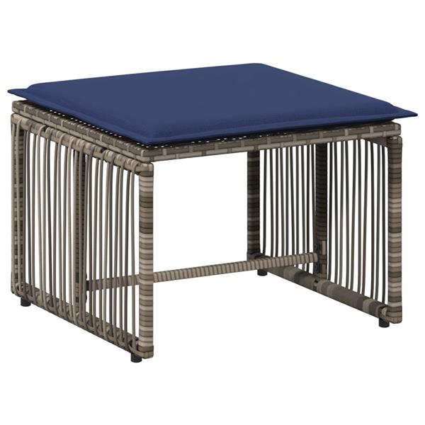 Grote foto vidaxl buitenmeubelset 11 pcs grijs en marineblauw poly rattan tuin en terras tuinmeubelen