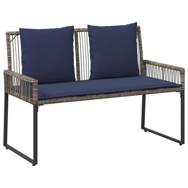 Grote foto vidaxl buitenmeubelset 9 pcs grijs en marineblauw poly rattan tuin en terras tuinmeubelen