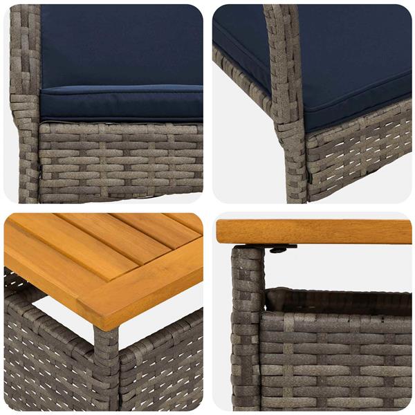 Grote foto vidaxl tuin set met kussen staal tuin en terras tuinmeubelen