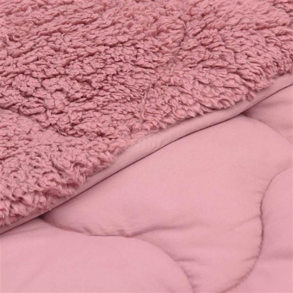 Grote foto vidaxl winter dekbed roze 140 x 220 cm microfiber en teddy fleece huis en inrichting bedden