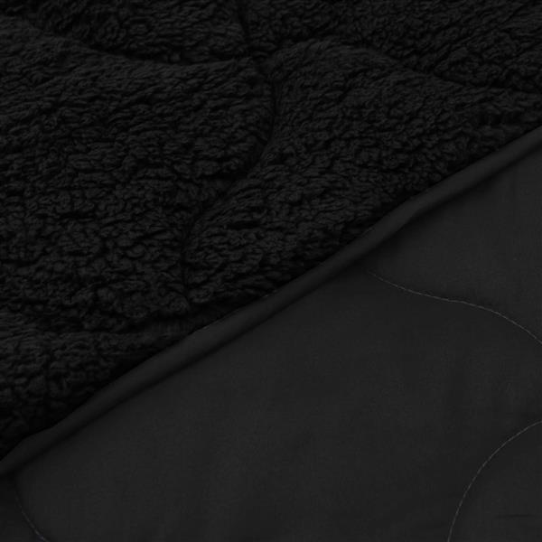 Grote foto vidaxl winter dekbed zwart 140 x 220 cm microfiber en teddy fleece huis en inrichting bedden