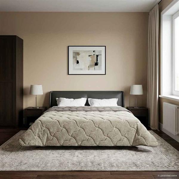 Grote foto vidaxl winter dekbed gekwilt lichtgrijs 200 x 220 cm huis en inrichting bedden