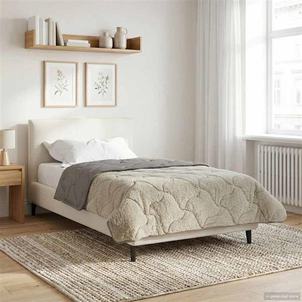 Grote foto vidaxl winter dekbed gekwilt lichtgrijs 155 x 220 cm huis en inrichting bedden