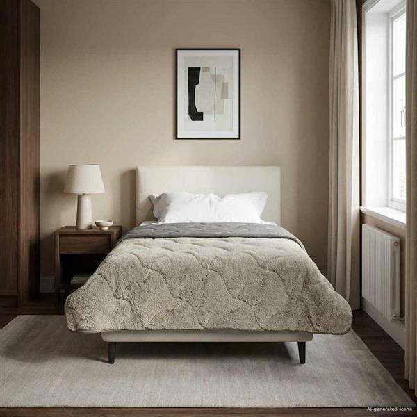 Grote foto vidaxl winter dekbed gekwilt lichtgrijs 135 x 200 cm huis en inrichting bedden