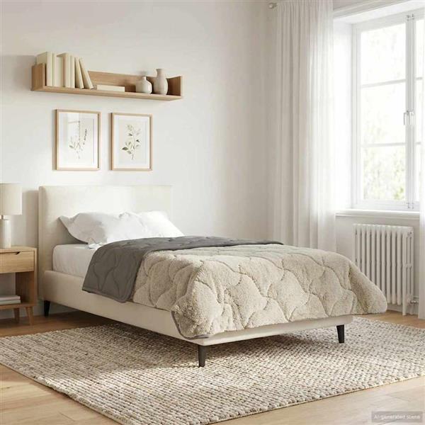 Grote foto vidaxl winter dekbed gekwilt lichtgrijs 135 x 200 cm huis en inrichting bedden