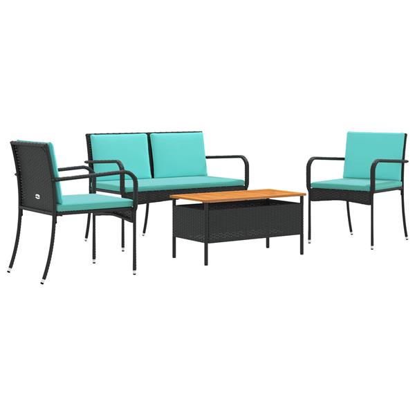 Grote foto vidaxl tuin set met kussen staal tuin en terras tuinmeubelen