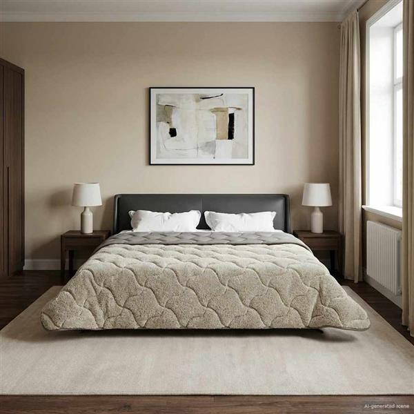 Grote foto vidaxl winter dekbed gekwilt lichtgrijs 200 x 240 cm huis en inrichting bedden