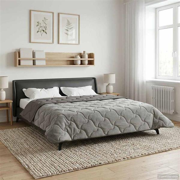 Grote foto vidaxl winter dekbed gekwilt lichtgrijs 200 x 240 cm huis en inrichting bedden